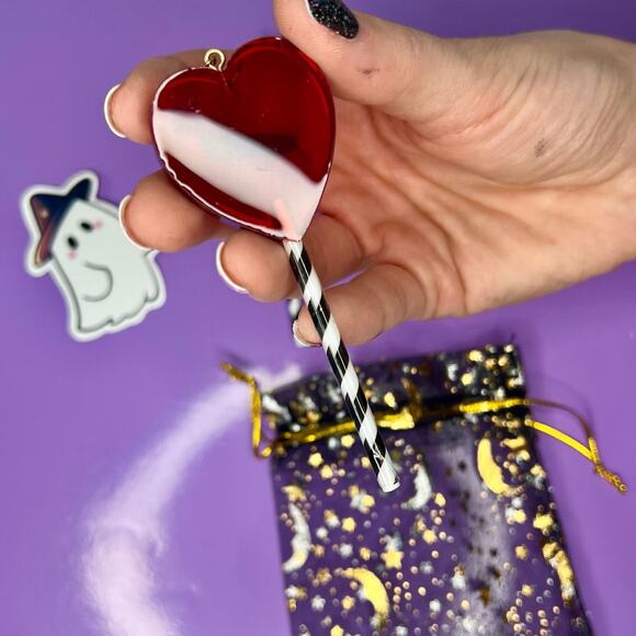 Candy lollipop Earrings • Statement Earrings •Halloween Costume Jewelry Gift set - Picture 4 of 10